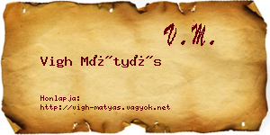 Vigh Mátyás névjegykártya